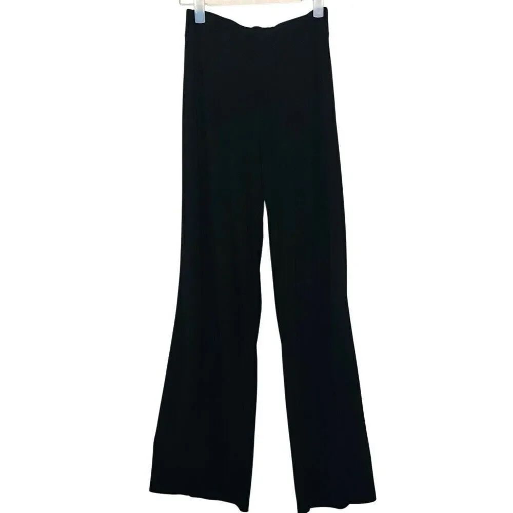 Last Tango High Rise Stretch Pull On Straight Leg Casual Pants Black Size Small